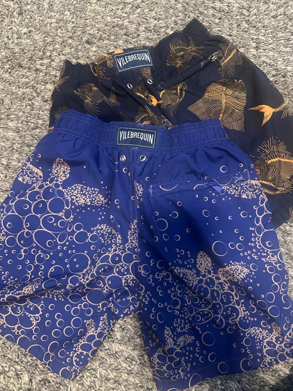 Vilebrequin Blue Swim Trunks with Sand Bubble Print